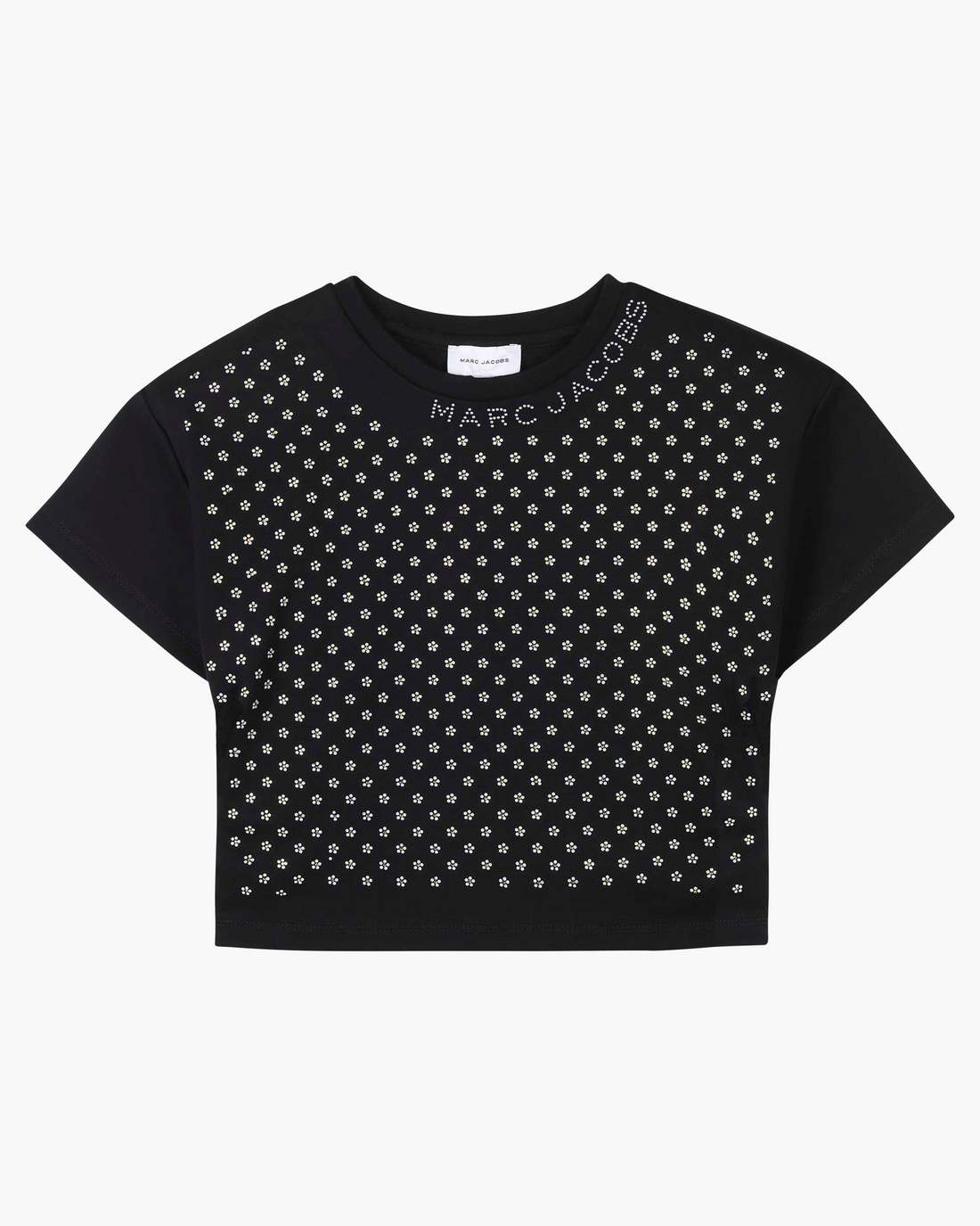 The Crystal Daisy Cropped Shirt Black