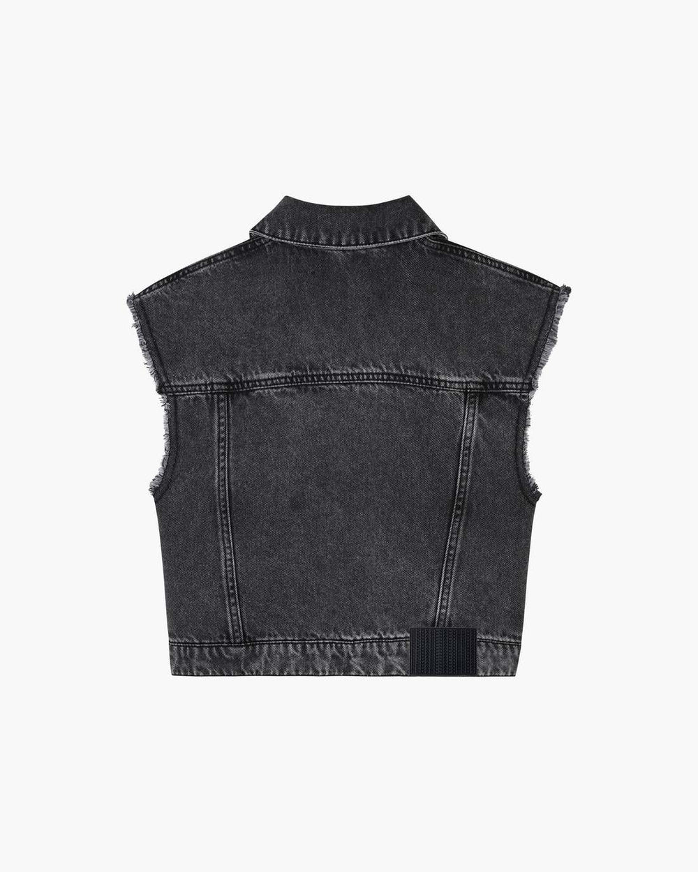 The Crystal Daisy Denim Vest Black
