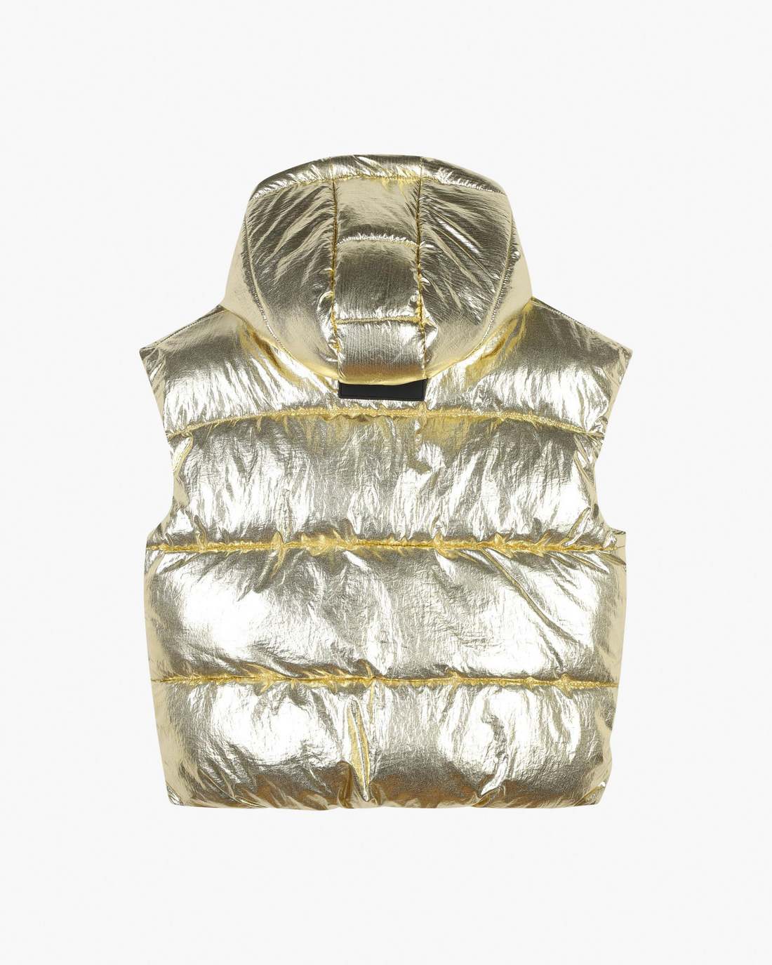 The Metallic Puffer Vest Gold