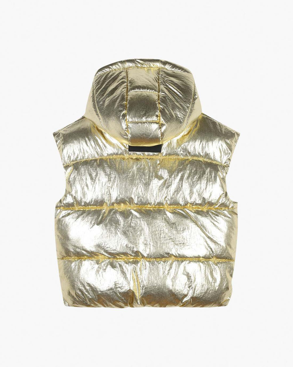 The Metallic Puffer Vest Gold