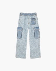 The Jumbled Logo Cargo Pant Blue
